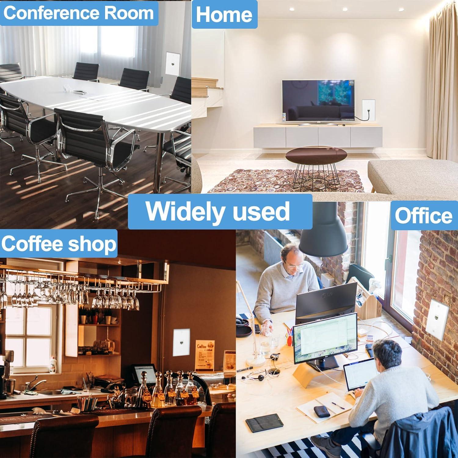 Paquete de 5 Placas de Pared Ethernet RJ45 Cat6 TOMODER