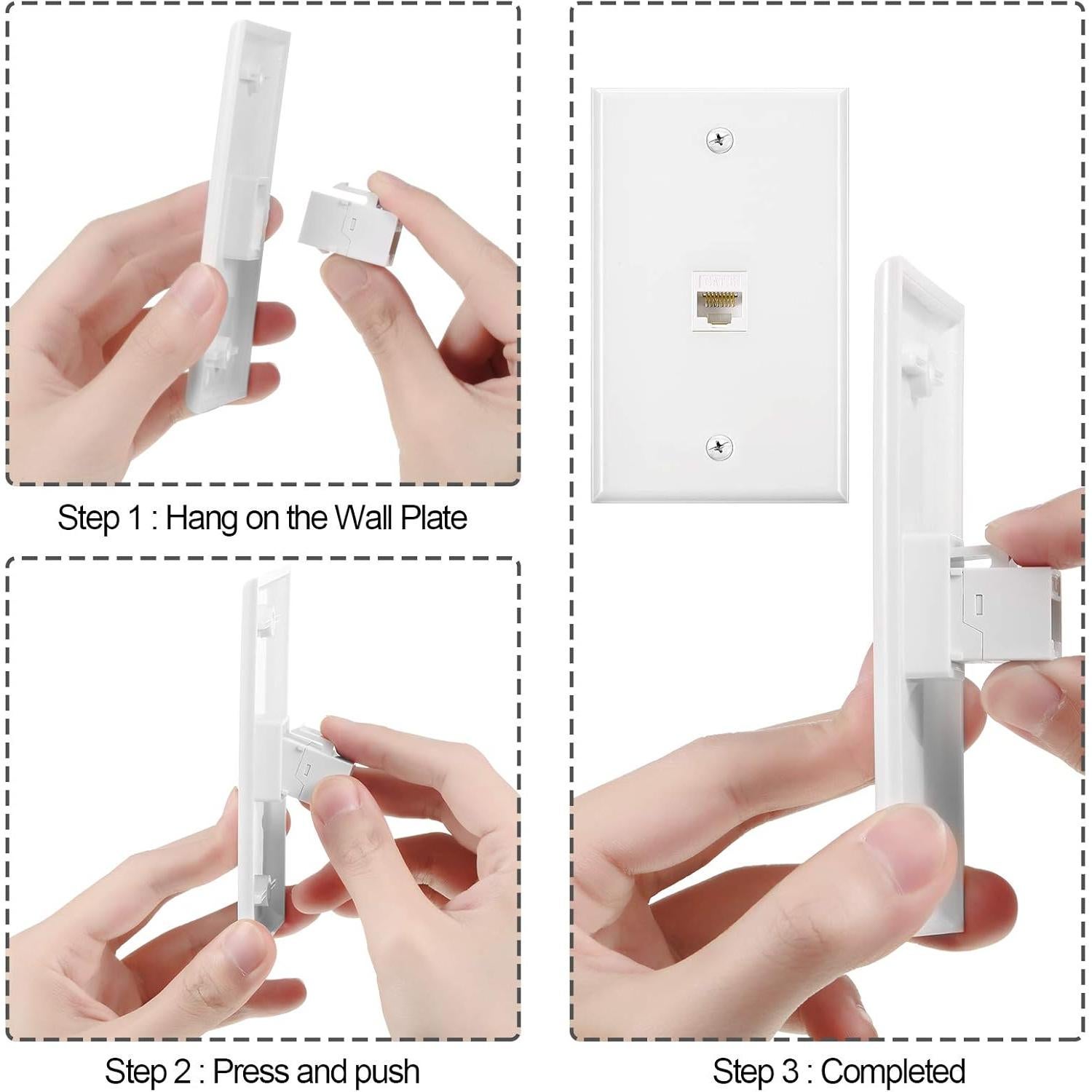 Placas de Pared Ethernet RJ45 Hembra a Hembra Weewooday 4 Unidades