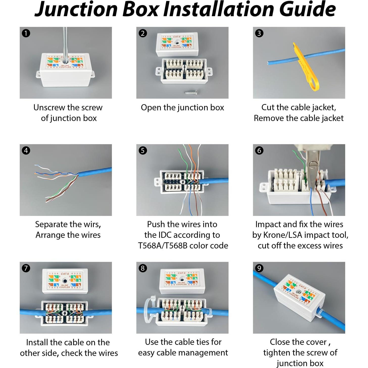 Caja de Conexión Ethernet Cat 6 NETECABLE Paquete de 5