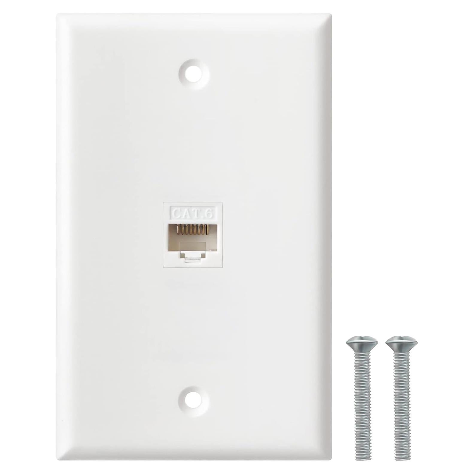 Placa de Pared Ethernet BNPUHIU 1 Puerto Cat6 Blanco