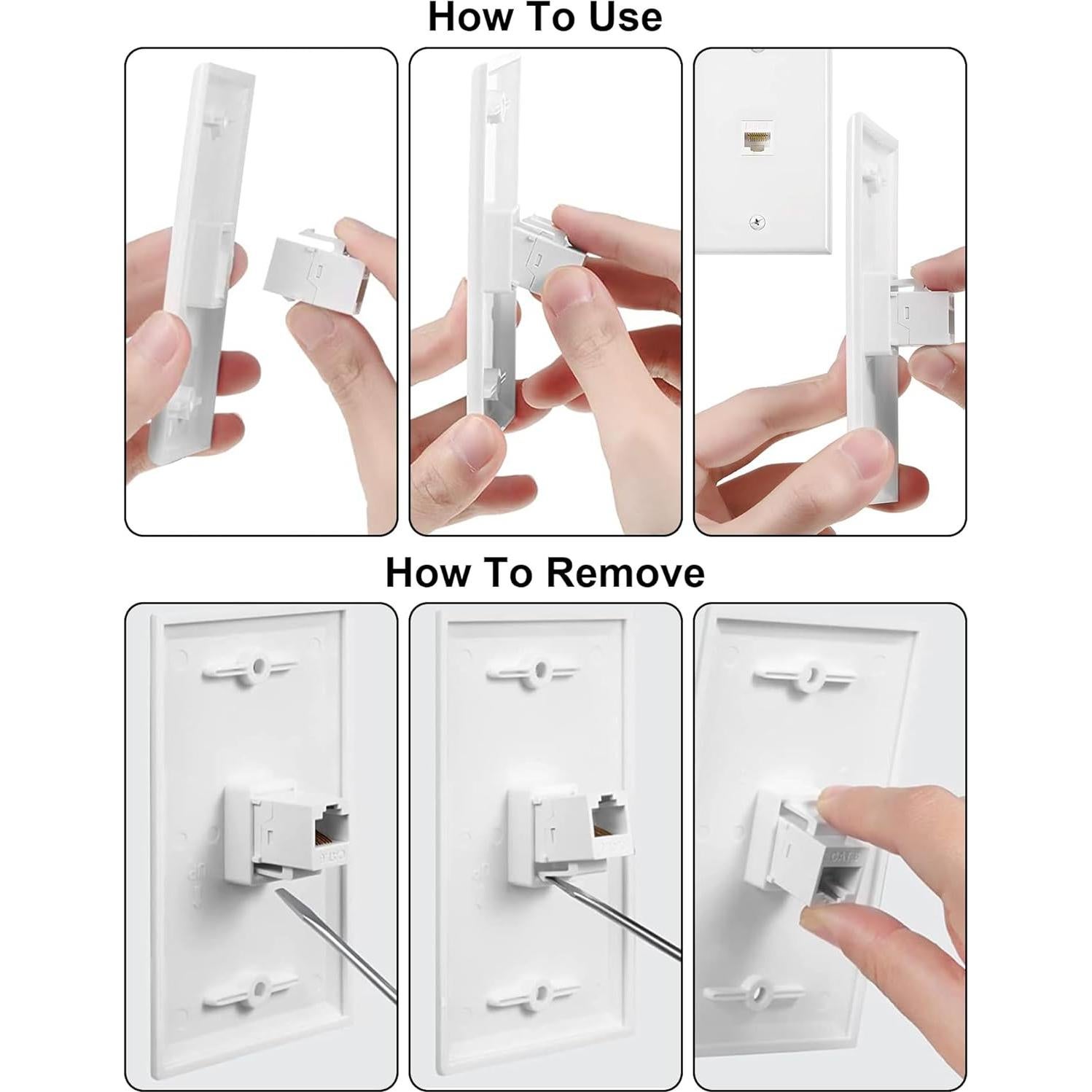 Placa de Pared Ethernet BNPUHIU 1 Puerto Cat6 Blanco