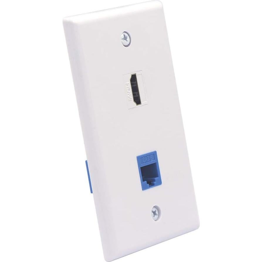 Placa de Pared HDMI y Cat6 VCE 2 Puertos 4K UL Listed