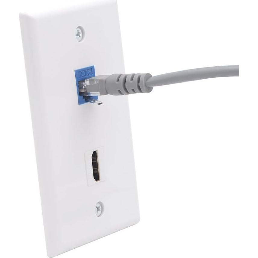 Placa de Pared HDMI y Cat6 VCE 2 Puertos 4K UL Listed