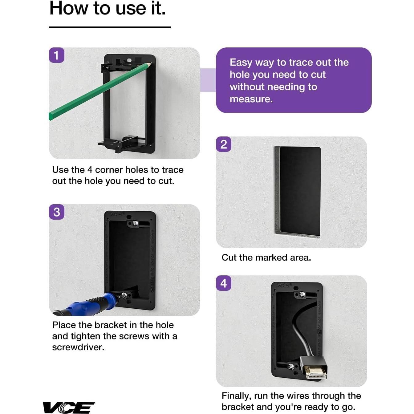 Placa de Pared Ethernet VCE 2 Puertos CAT6 RJ45 Azul