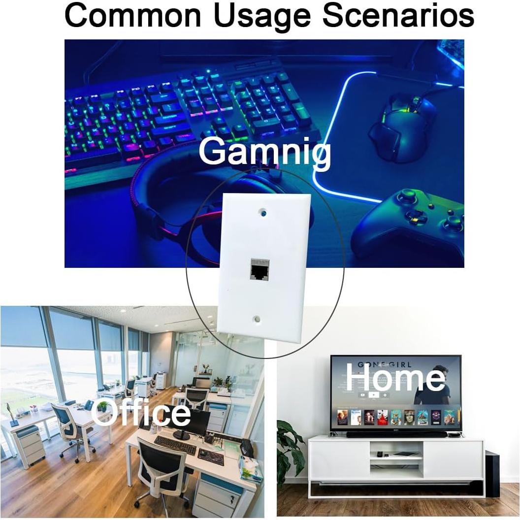 Placa de Pared Ethernet Cat7 BUPLDET Hembrado 10 Gbps