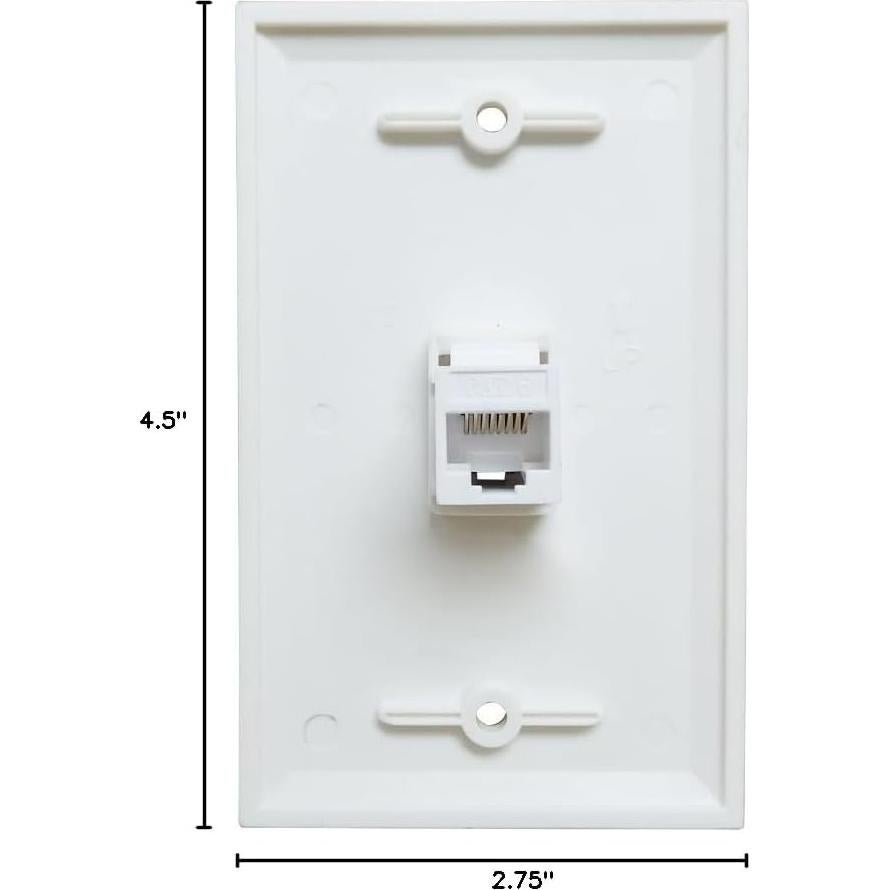 Placa de Pared Ethernet CAT6 Hembra a Hembra Sesyomr Blanca