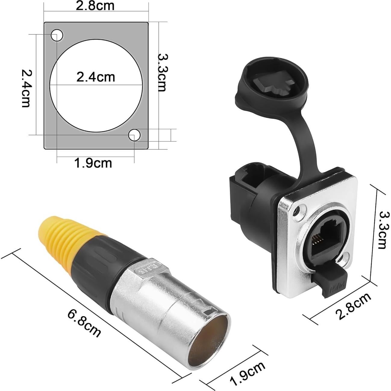 Conectores RJ45 Impermeables YACSEJAO Cat5/5e/6 IP65 2 Pares