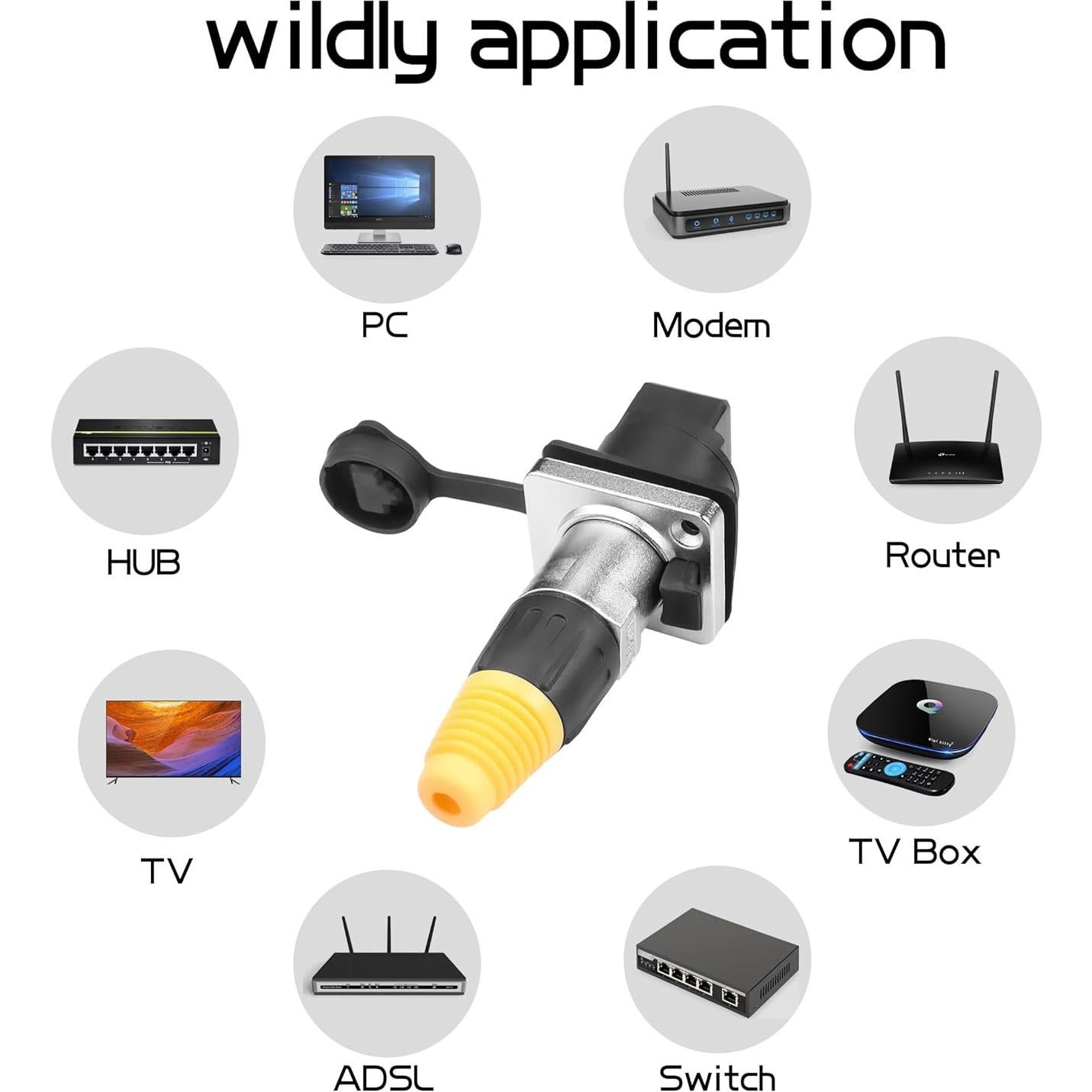 Conectores RJ45 Impermeables YACSEJAO Cat5/5e/6 IP65 2 Pares