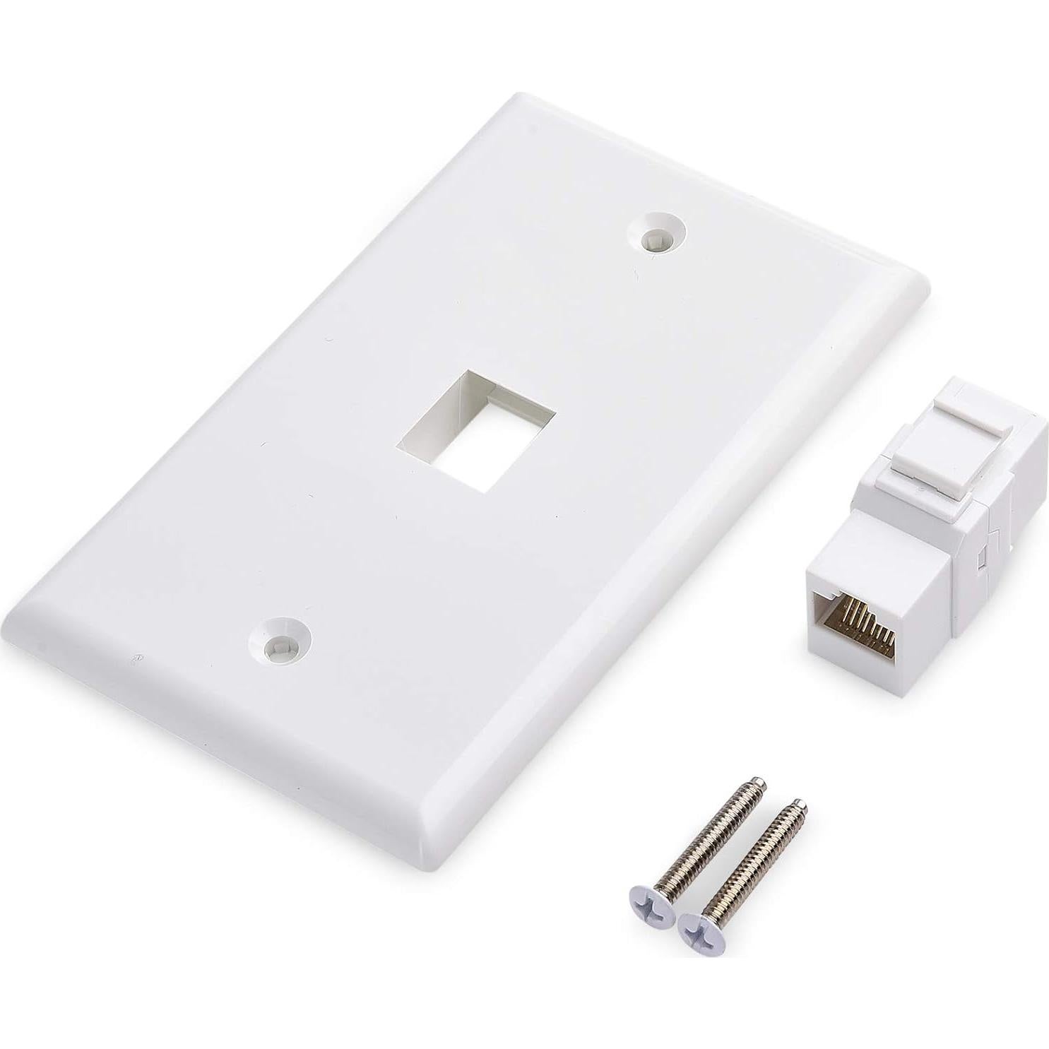 Placa de Pared Ethernet 1 Puerto Cable Matters Cat6 Blanca - Paquete de 2