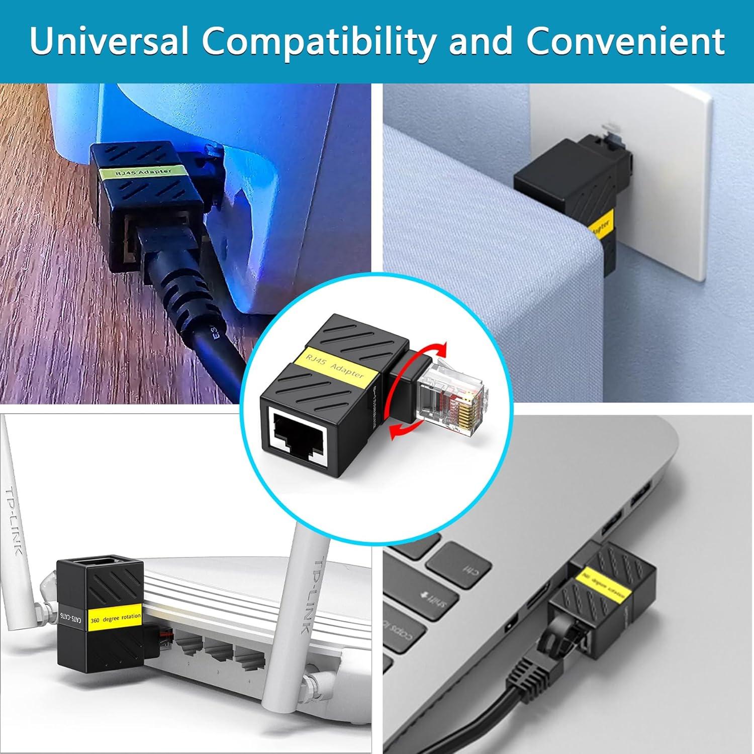 Paquete de 2 Extensores Ethernet Cat6 Minidodoca 90 Grados