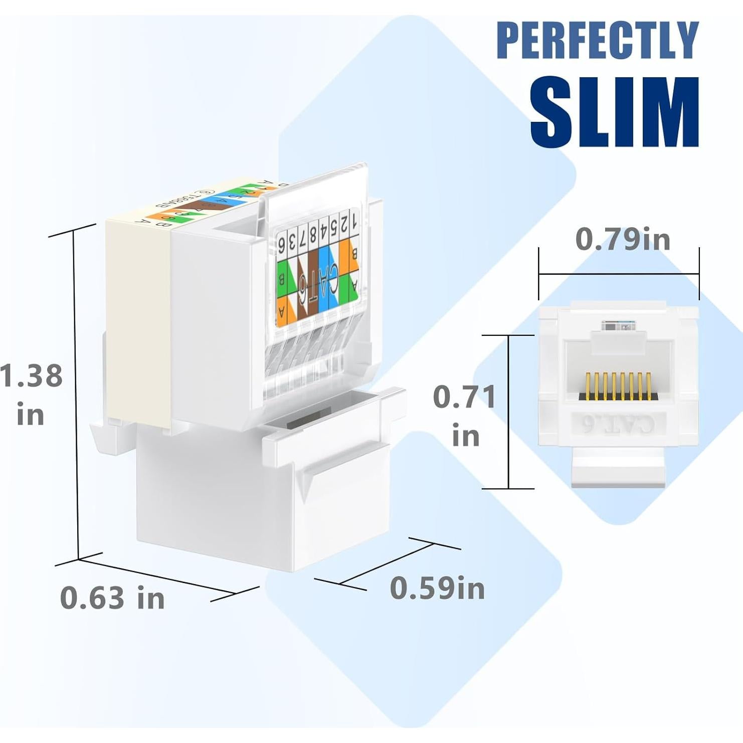 Paquete de 12 Conectores Keystone Cat6 RJ45 Awishwell