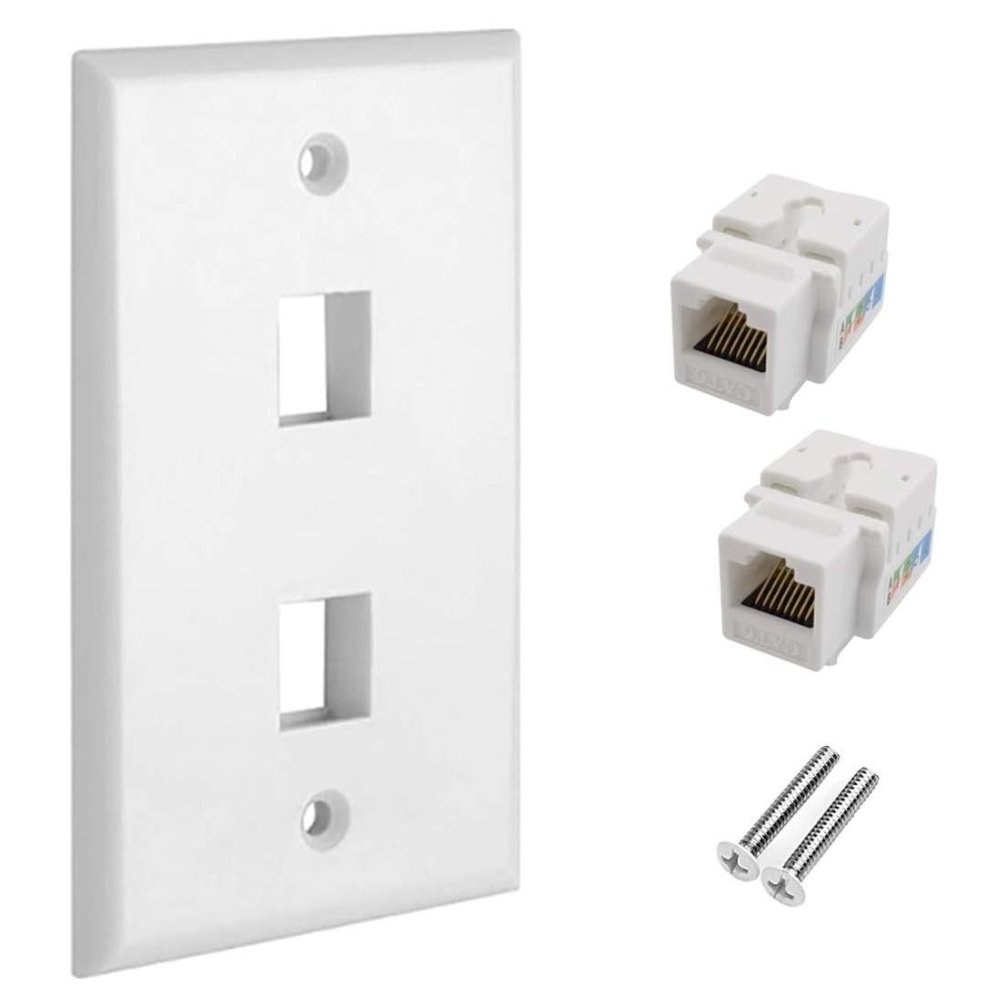 Placa de Pared Ethernet OZXNO CAT.6 RJ45 2 Puertos