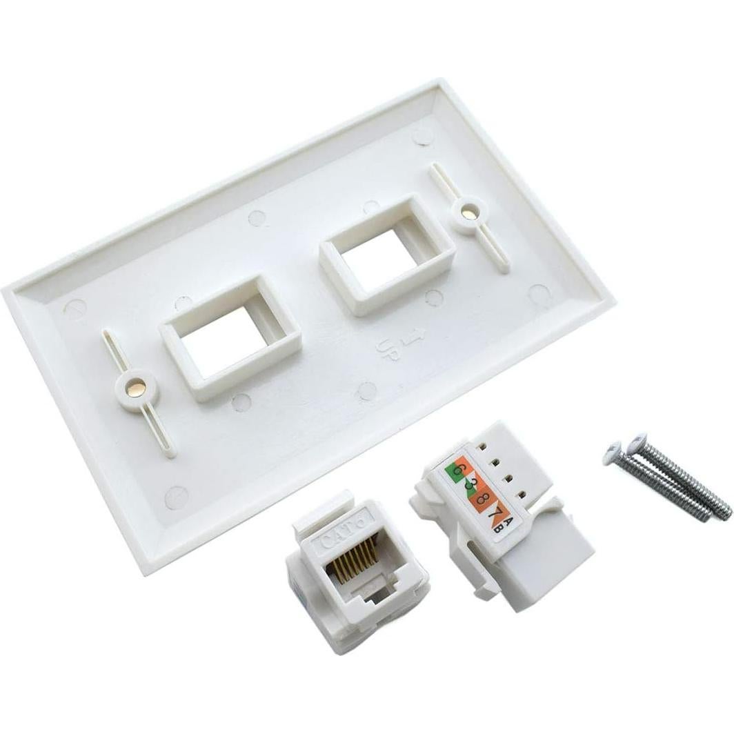 Placa de Pared Ethernet OZXNO CAT.6 RJ45 2 Puertos