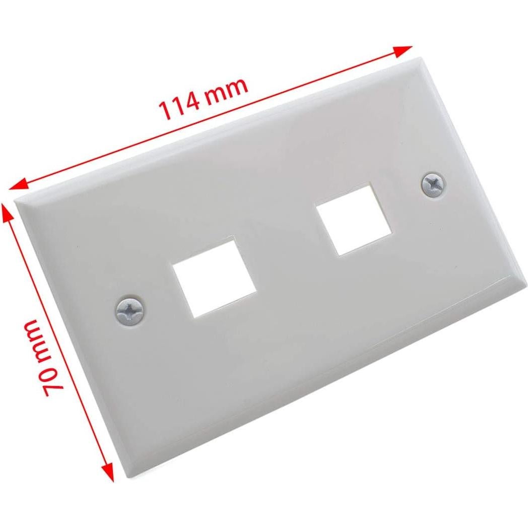 Placa de Pared Ethernet OZXNO CAT.6 RJ45 2 Puertos