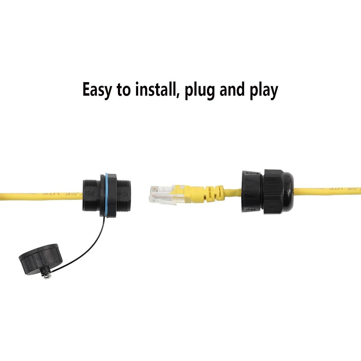 Acoplador RJ45 Impermeable PENGLIN 2PCS Cat6 Hembra a Hembra