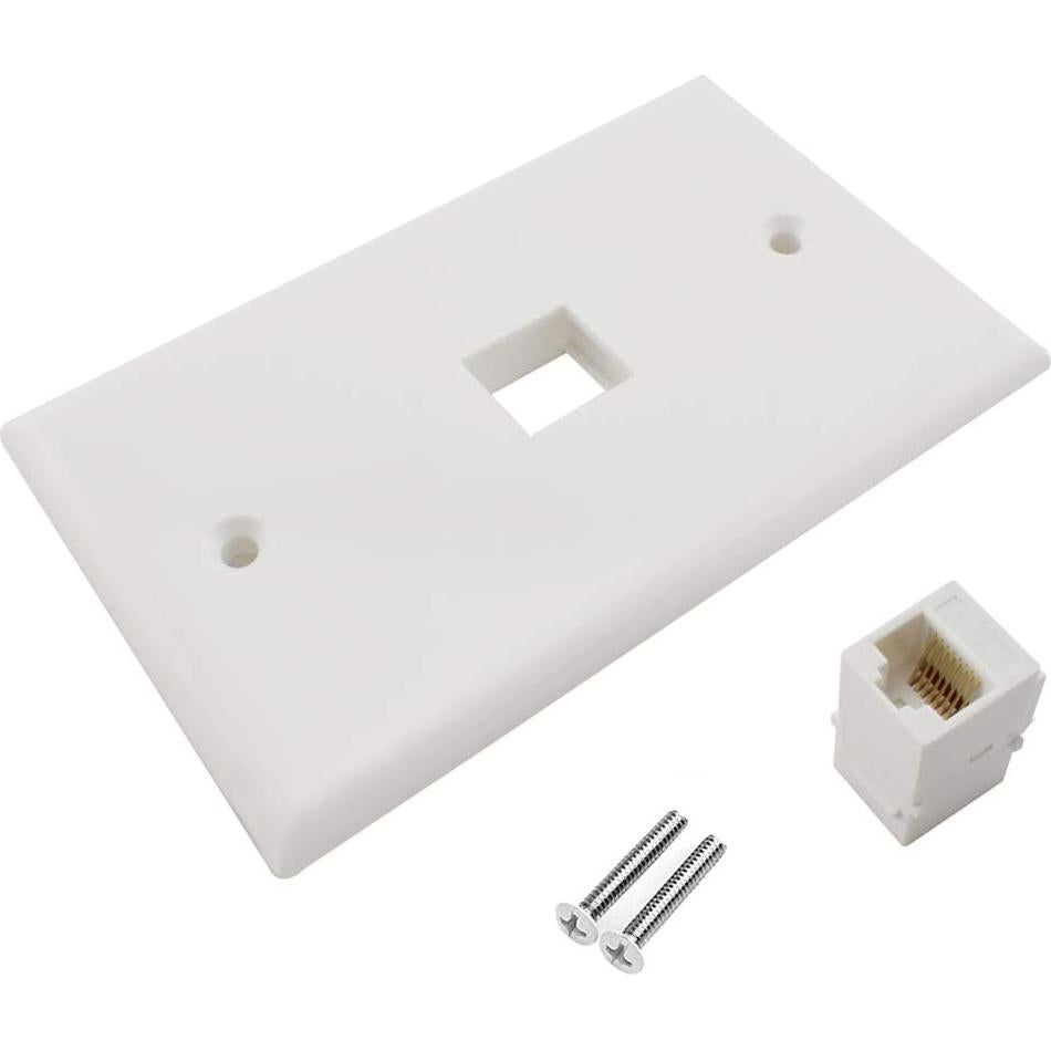 Placa de Pared Ethernet RJ45 OZXNO CAT.6 1 Puerto Paquete de 2