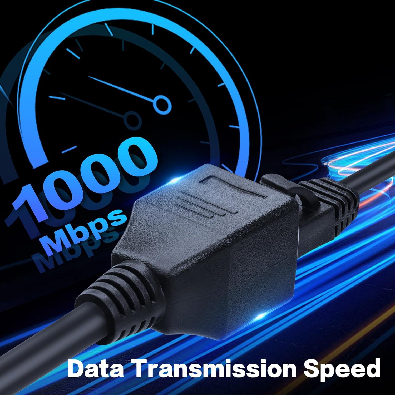 Extensor Ethernet RJ45 YACSEJAO 0.61M Cat6 Hembrado