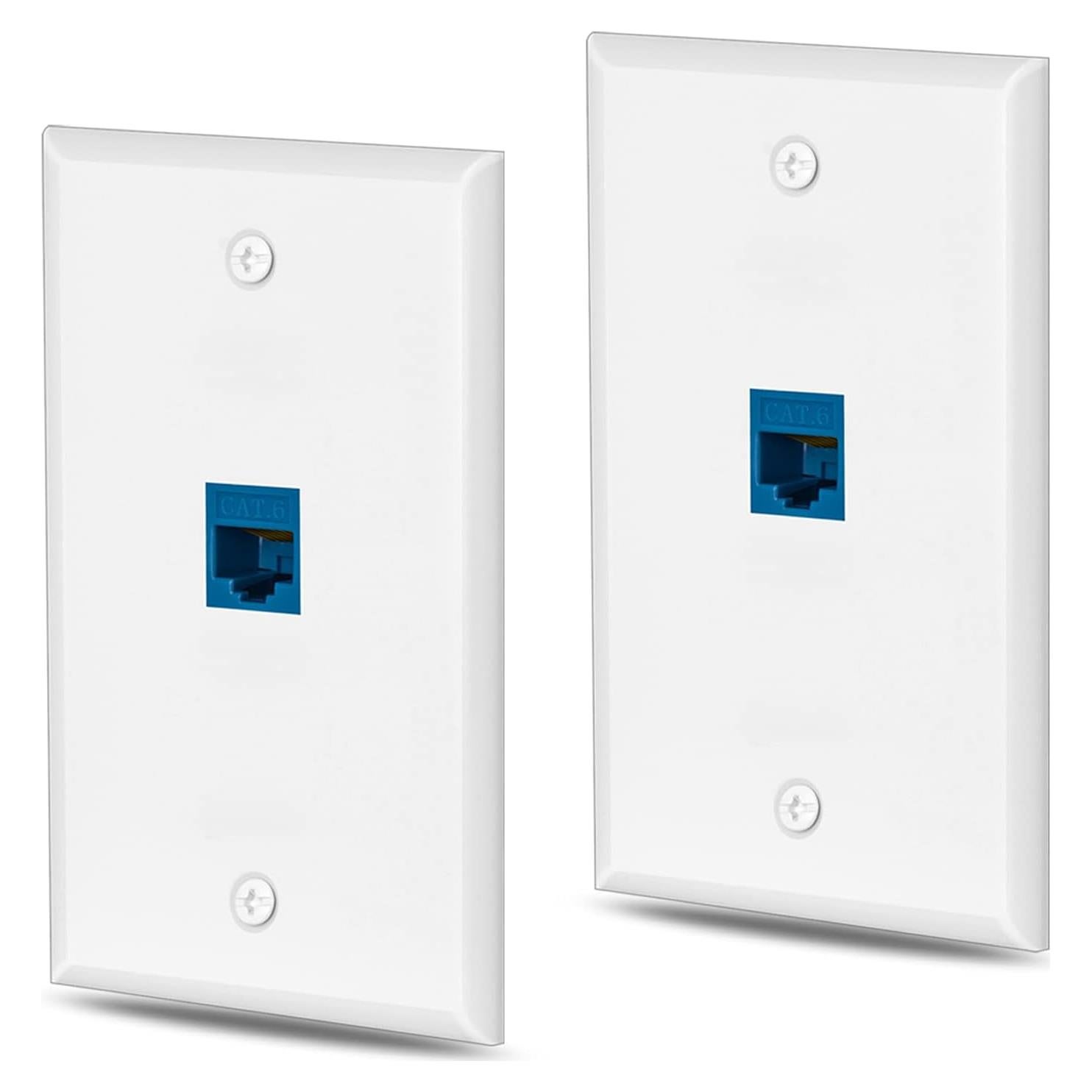 Placa de Pared Ethernet Cat6 1 Puerto RJ45 HuaHengHT Azul