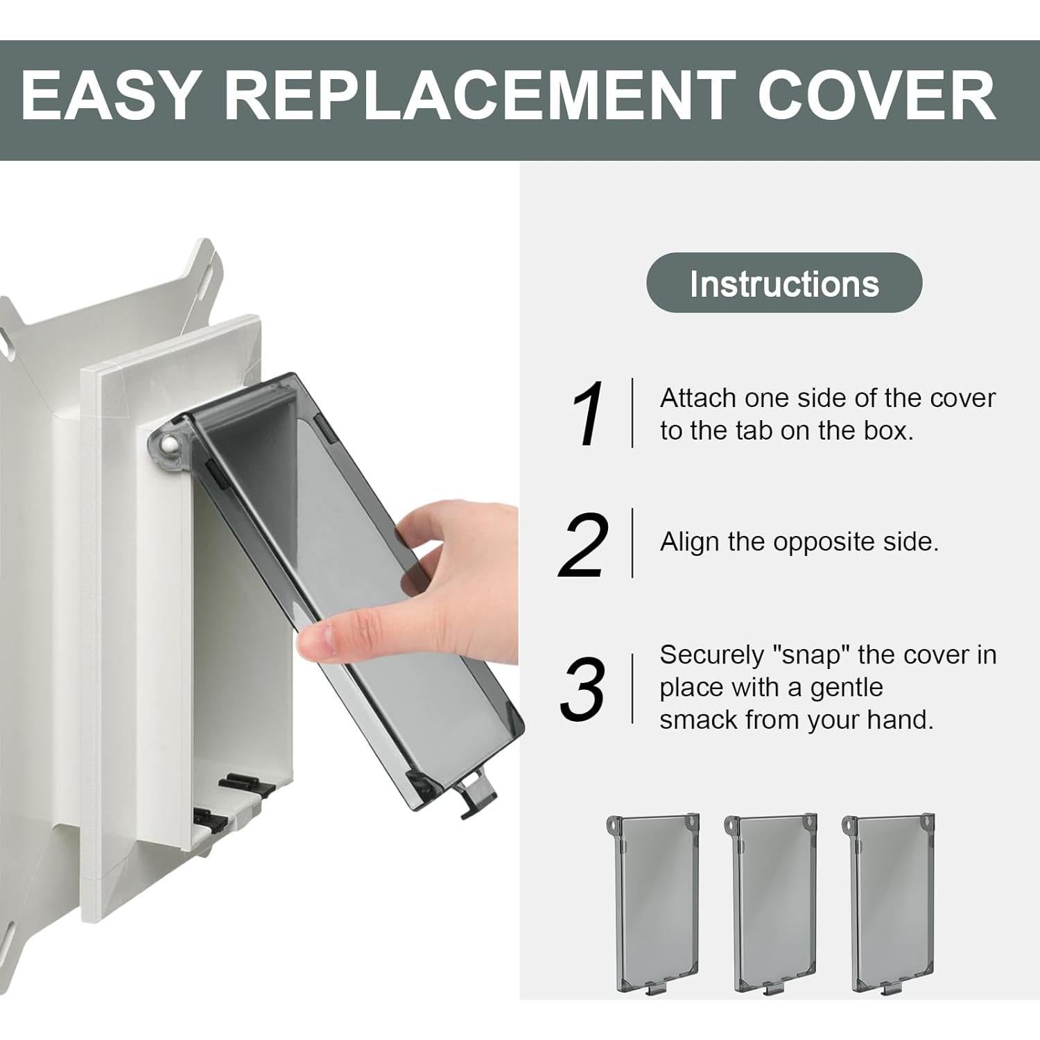 Cubierta de Salida Vertical ERETOW DBVC-1 para Exteriores - Paquete de 3