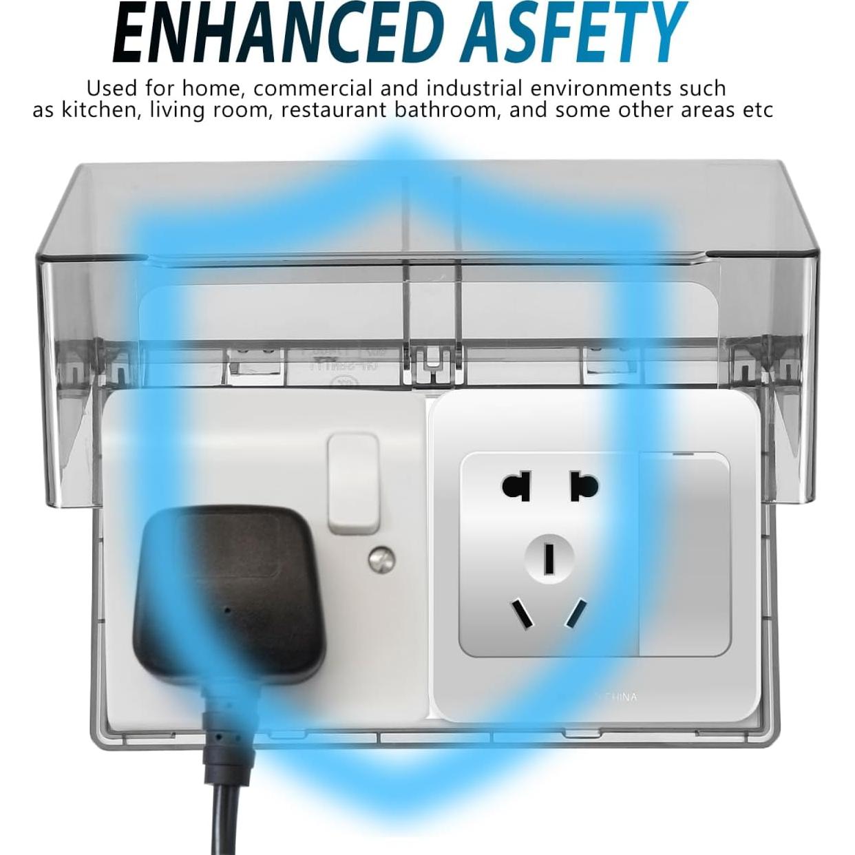 Cubierta de Enchufe Eléctrico a Prueba de Clima YARNOW 2 Gang 20.1x12.2cm
