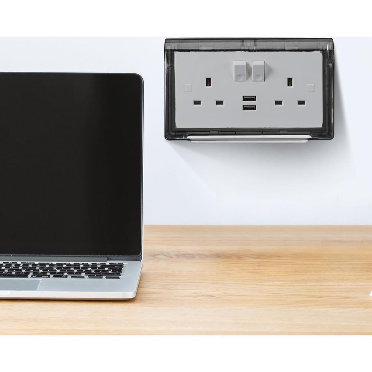 Cubierta de Enchufe Eléctrico a Prueba de Clima YARNOW 2 Gang 20.1x12.2cm