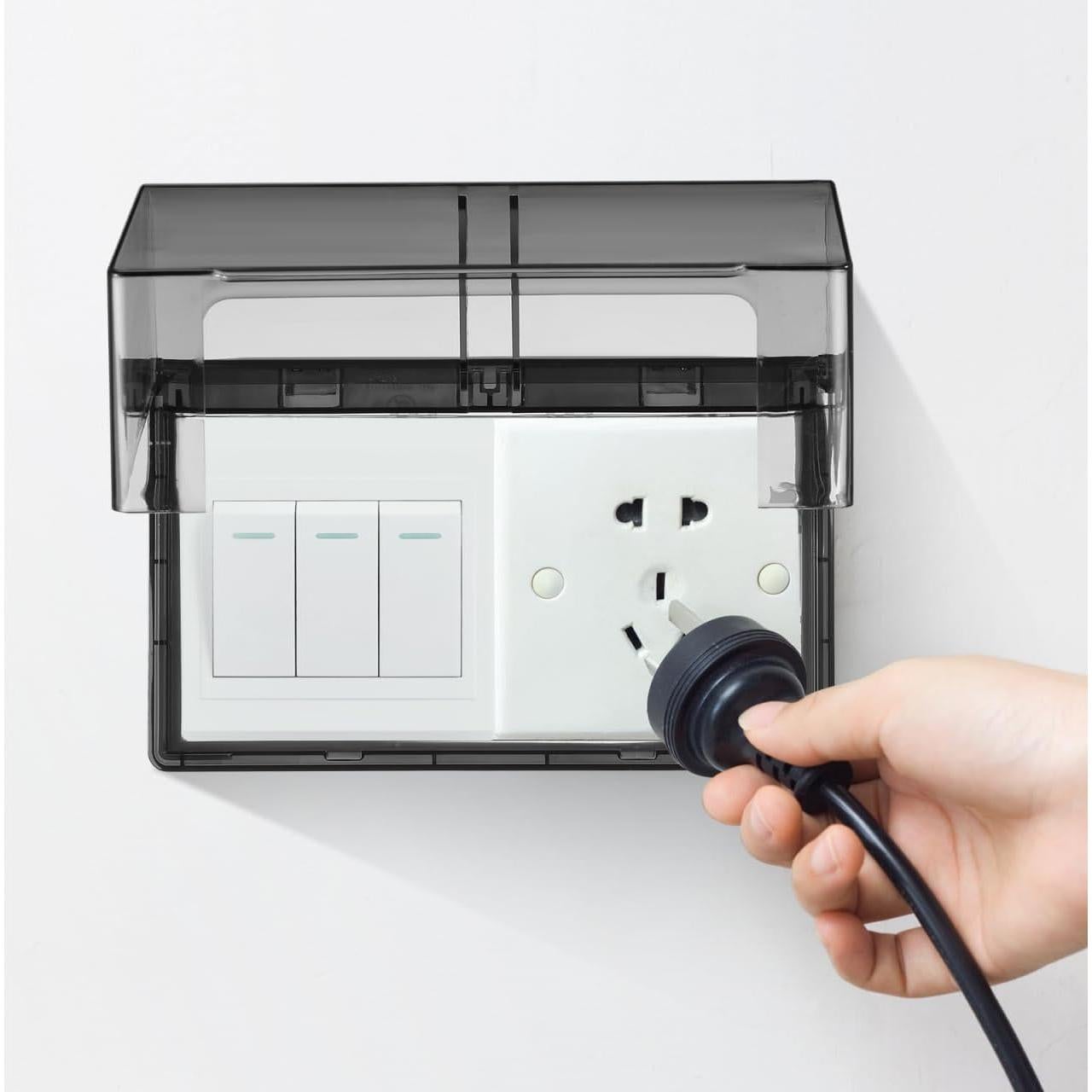 Cubierta de Enchufe Eléctrico a Prueba de Clima YARNOW 2 Gang 20.1x12.2cm