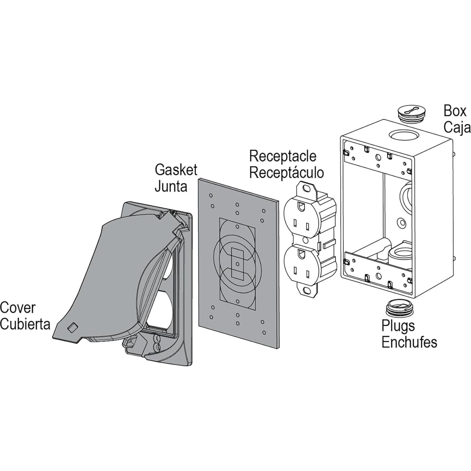 Cubierta Universal a Prueba de Climas Sigma 14147 1-Gang Gris