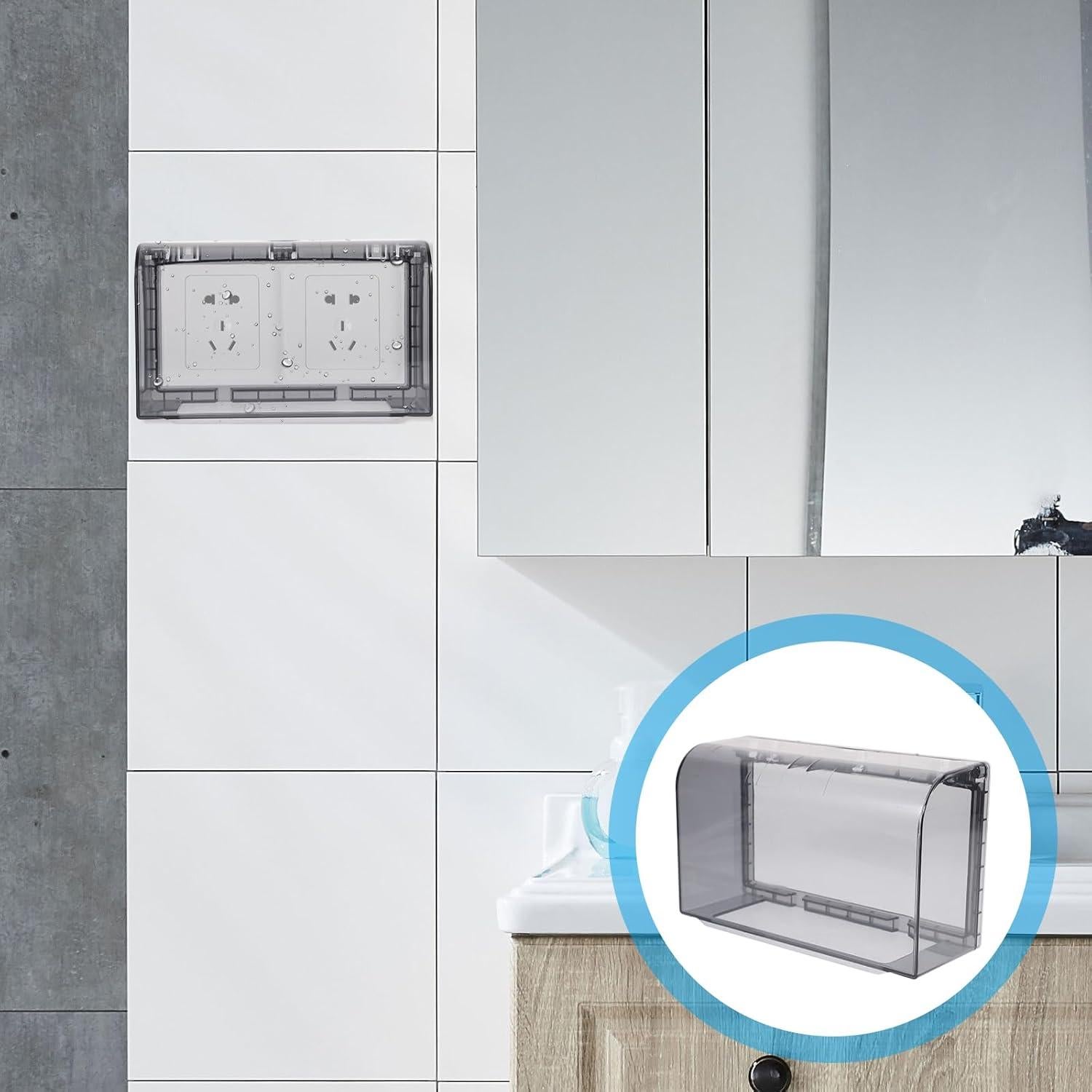 Cubierta de Enchufe Impermeable Housoutil 2 Gang 20.2x12.1cm