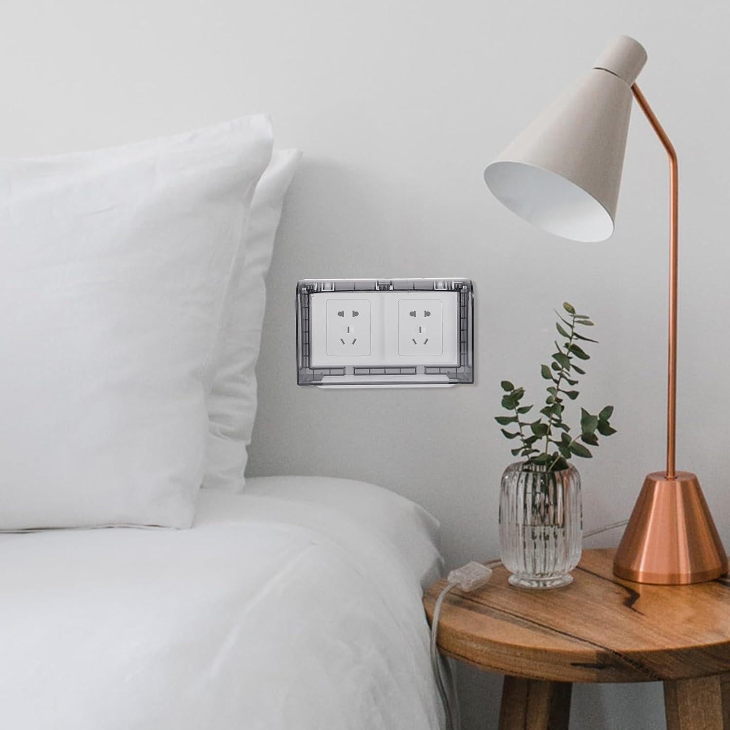 Cubierta de Enchufe Impermeable Housoutil 2 Gang 20.2x12.1cm