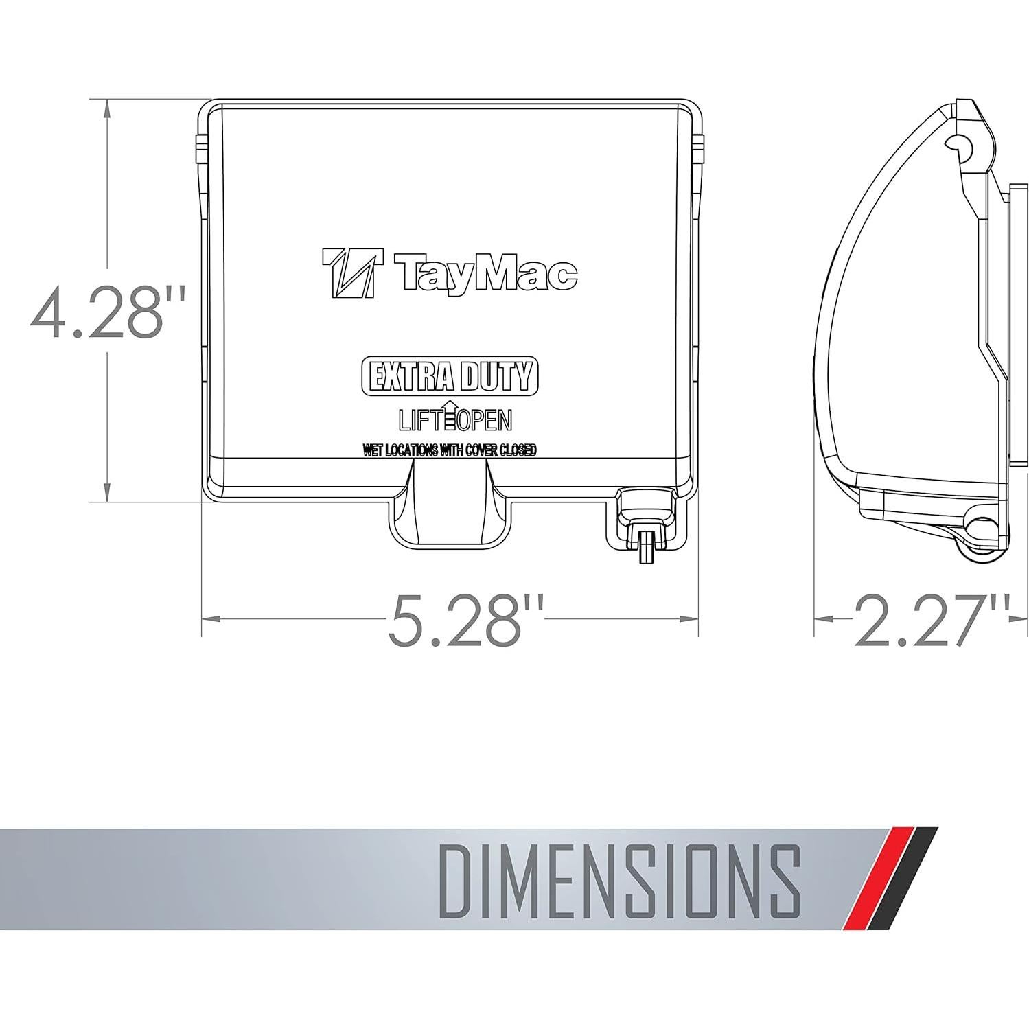 Cubierta de Salida Eléctrica TayMac MX4380S Gris 1-Gang Extra Duty