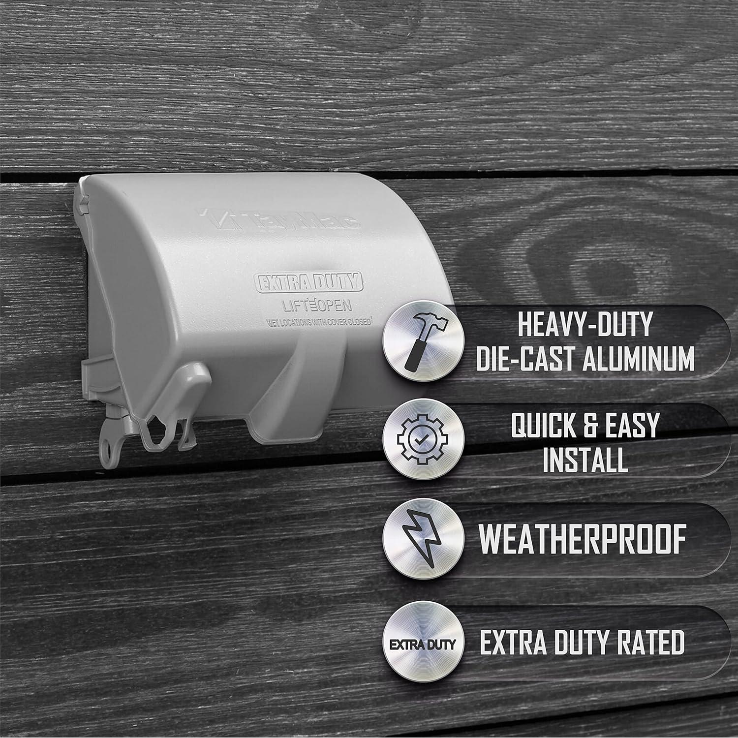 Cubierta de Salida Eléctrica TayMac MX4380S Gris 1-Gang Extra Duty