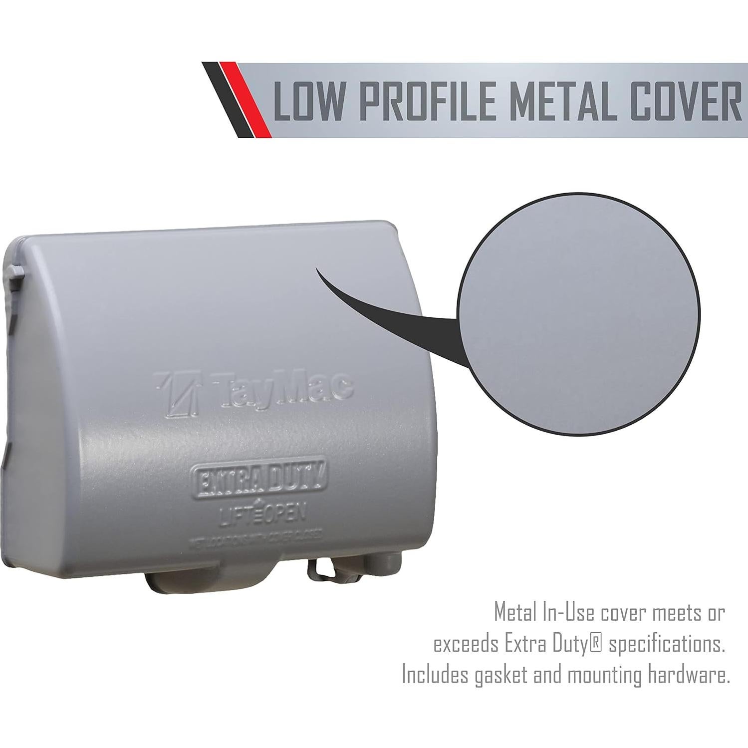 Cubierta de Salida Eléctrica TayMac MX4380S Gris 1-Gang Extra Duty