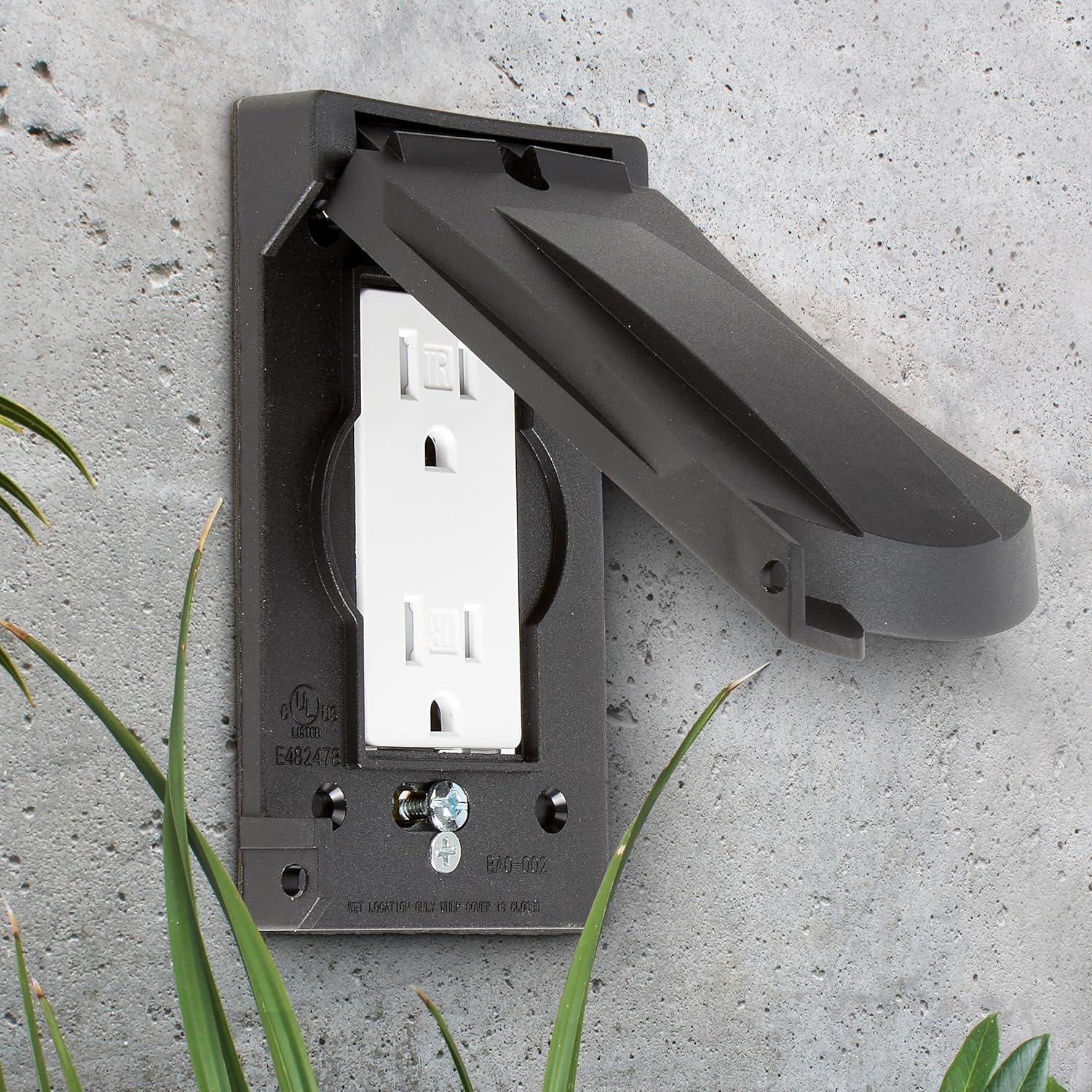 Cubierta de Salida Vertical Maxxima 1-Gang Negra 2-Pack