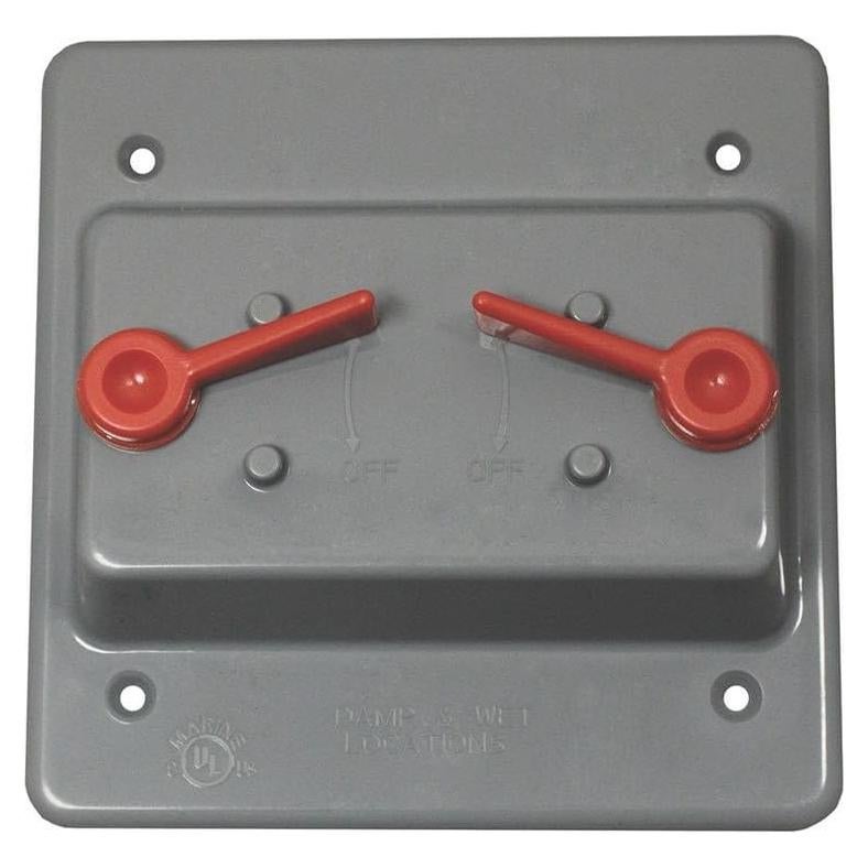 Cubierta de Interruptor a Prueba de Climas Sealproof 2-Gang Gris