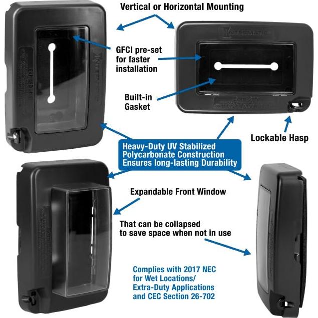 Cubierta de Bajo Perfil Intermatic WP7000BL a Prueba de Climas