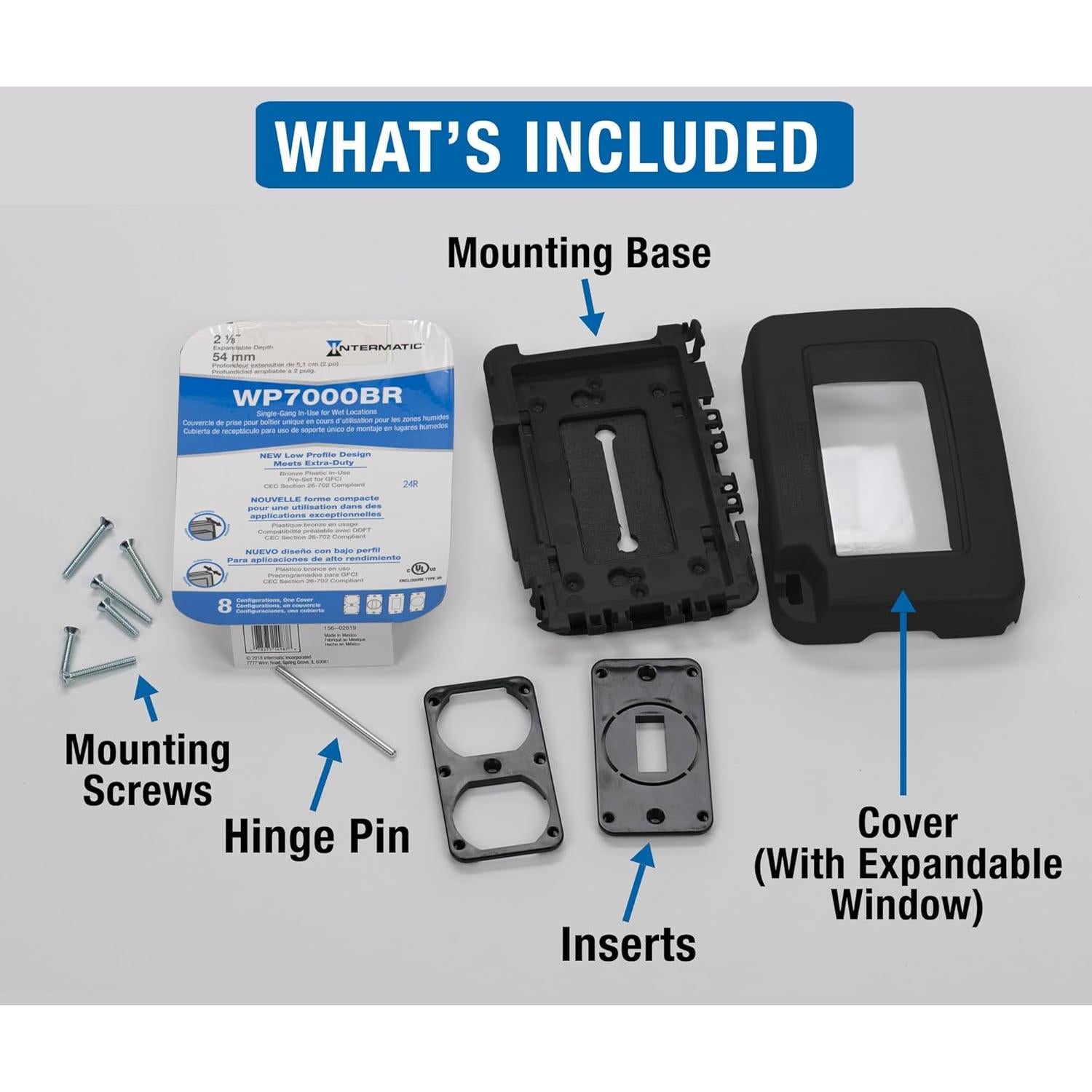 Cubierta de Bajo Perfil Intermatic WP7000BL a Prueba de Climas