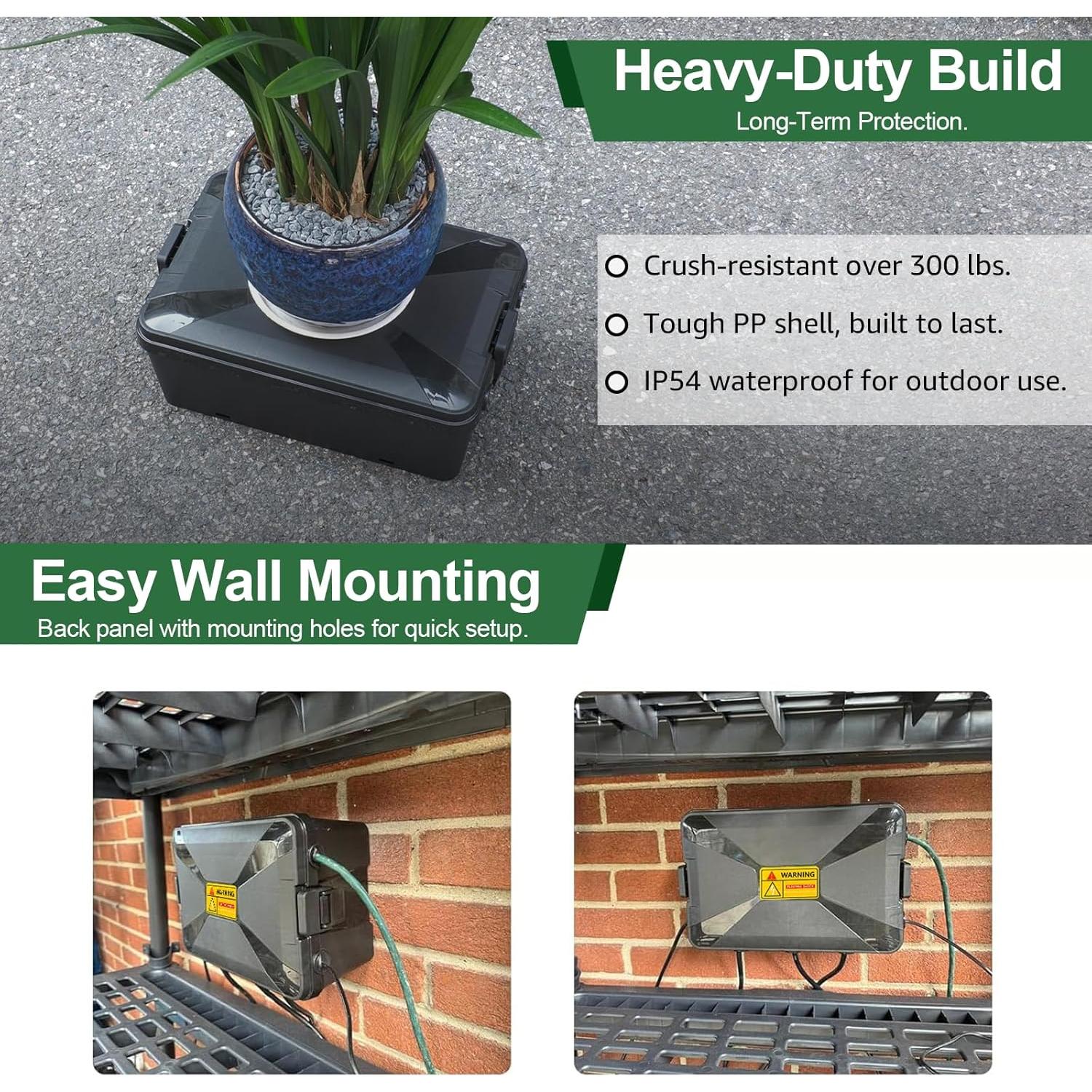 Caja Eléctrica Exterior Grande NineLeaf IP54 32x22x13cm Negra