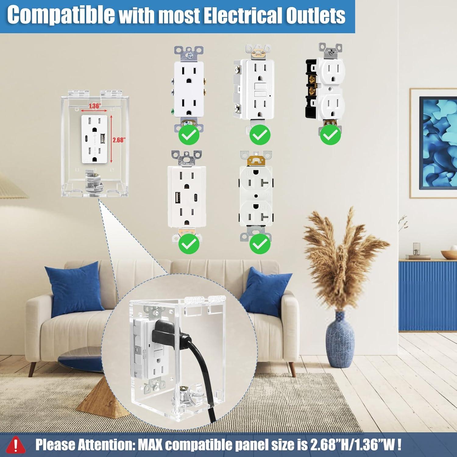 Caja de Cubierta de Enchufe Exterior GROWORD Acrílico Claro