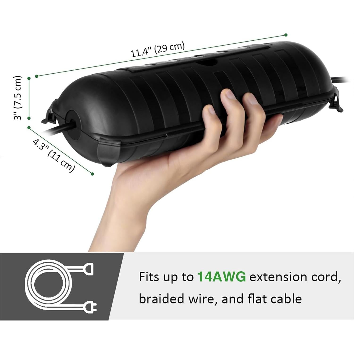 Cubierta de Seguridad para Cable de Extensión Flemoon IP44 Negra