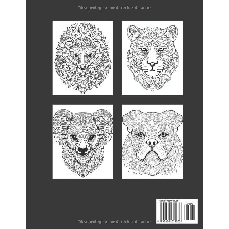 Mandalas Animales 2 Libro para Colorear: Libro de mandalas para colorear con 20 nuevos diseños de animales fácil de colorear y pintar para adultos (Spanish Edition)