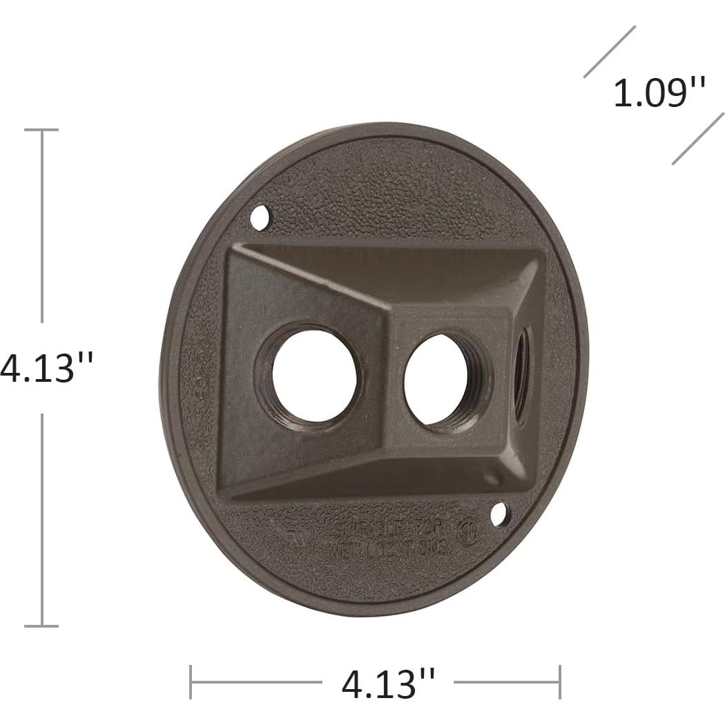 Cubierta de Clúster Redonda Hubbell-Raco 5197-2 Zinc Fundido