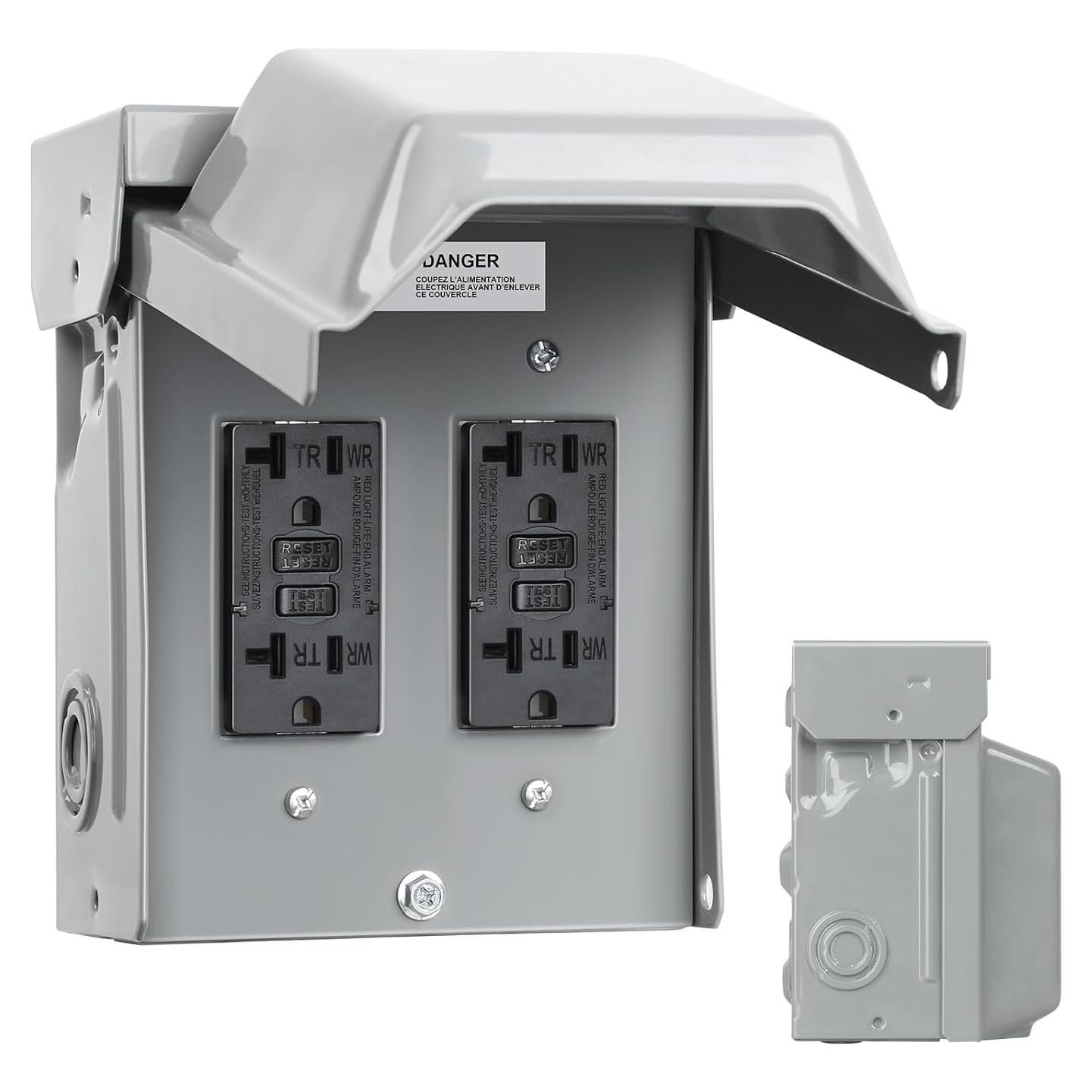 Caja de Salida Eléctrica Exterior Doble GFCI 20 AMP treewell