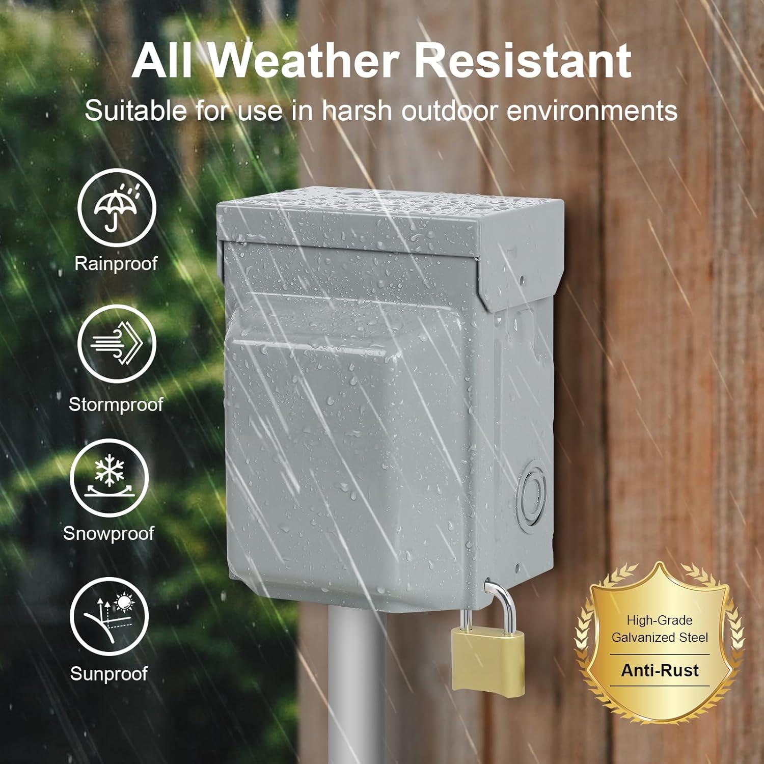 Caja de Salida Eléctrica Exterior Doble GFCI 20 AMP treewell