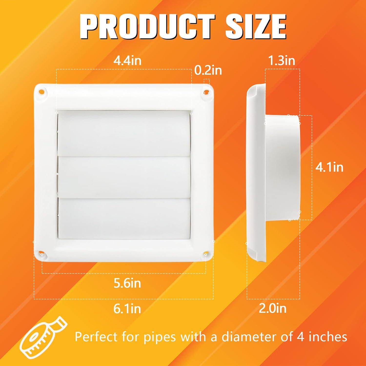 Cubierta de Ventilación para Secadora Funmit 4" Blanca