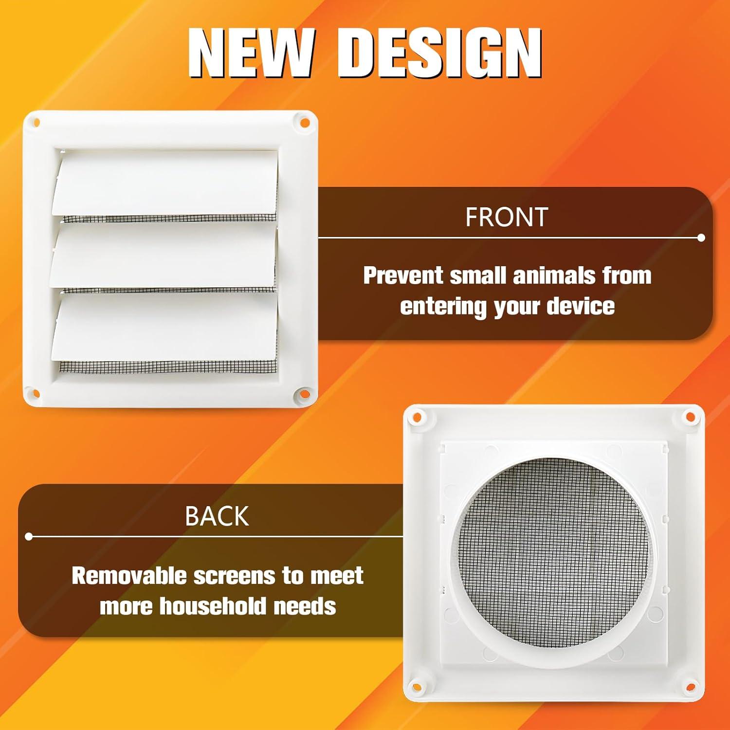 Cubierta de Ventilación para Secadora Funmit 4" Blanca