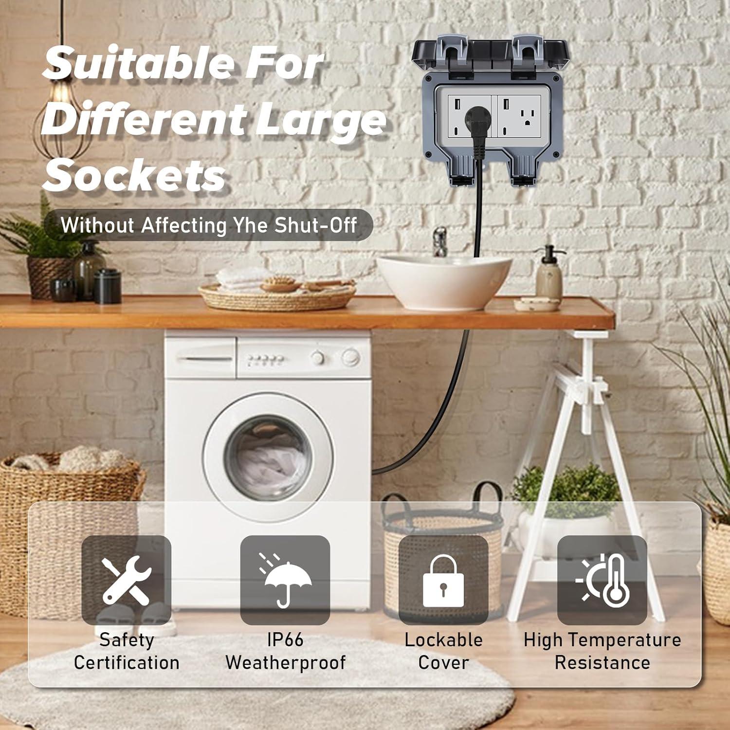 Toma de Corriente Exterior IP66 Ungroupimo 15A con USB