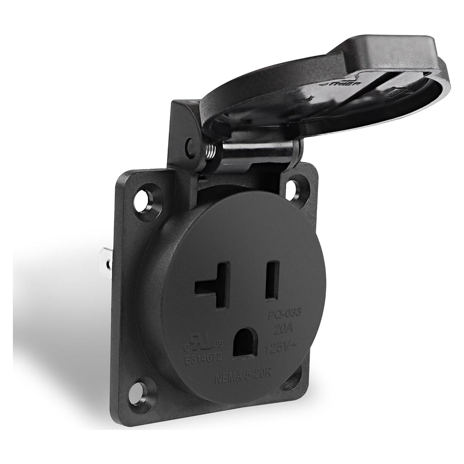 Salida AC Flangeada MEIRIYFA NEMA 5-20R 20A 125V Impermeable