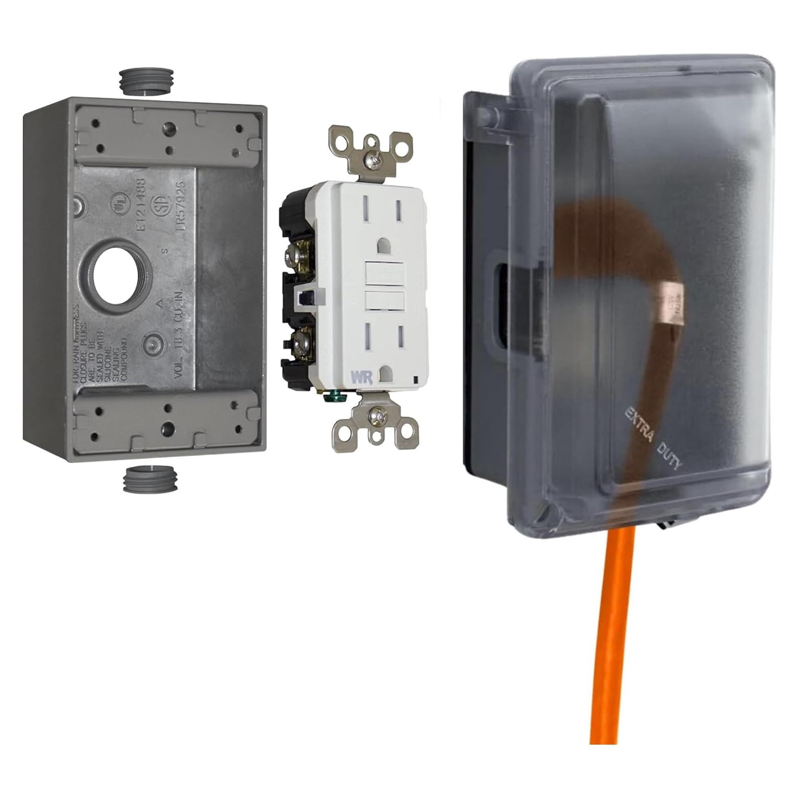 Kit Enchufe Eléctrico Exterior Sigma 16801 GFCI 15A IP66