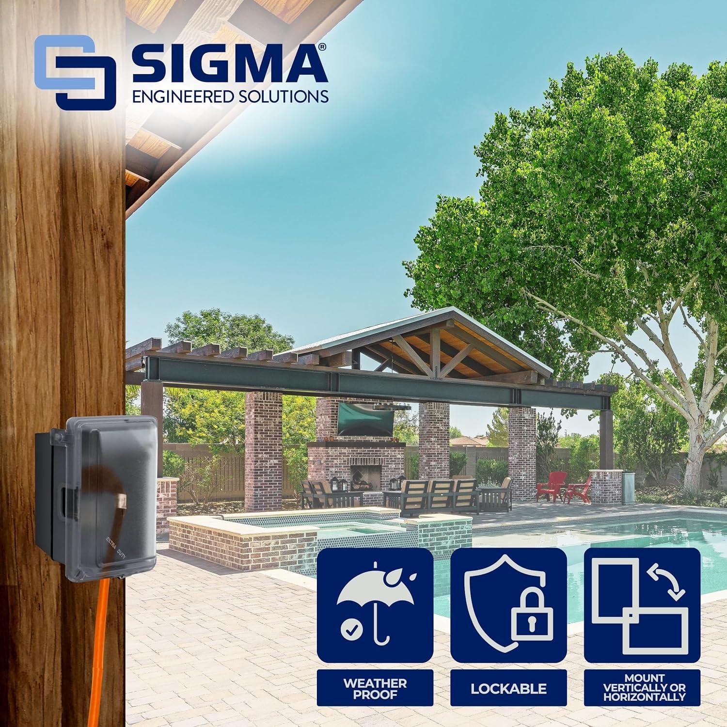 Kit Enchufe Eléctrico Exterior Sigma 16801 GFCI 15A IP66