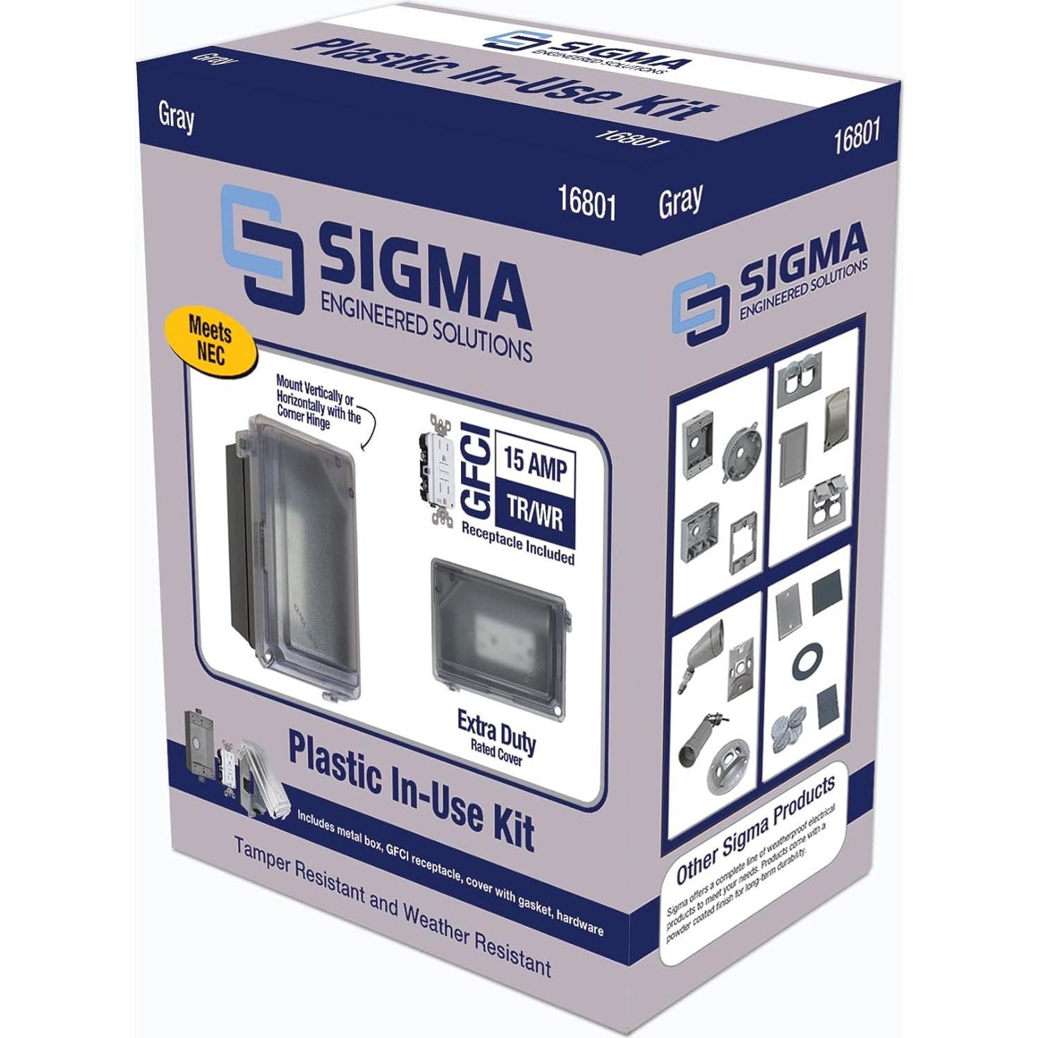 Kit Enchufe Eléctrico Exterior Sigma 16801 GFCI 15A IP66